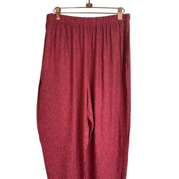 CP Shades 100% Rayon Embroidered Rasberry Color Ankle Pants Size Large - Picture 2 of 8